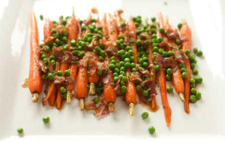 Carrots with Peas and Pancetta