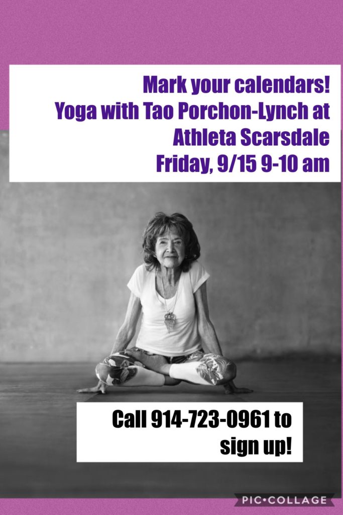 Yoga with Tao Porchon-Lynch Fri., 9/15 in Scarsdale