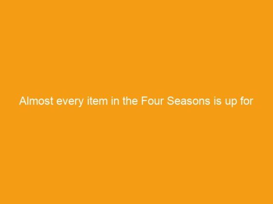 Almost every item in the Four Seasons is up for auction