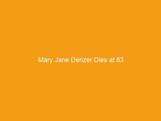 Mary Jane Denzer Dies at 83