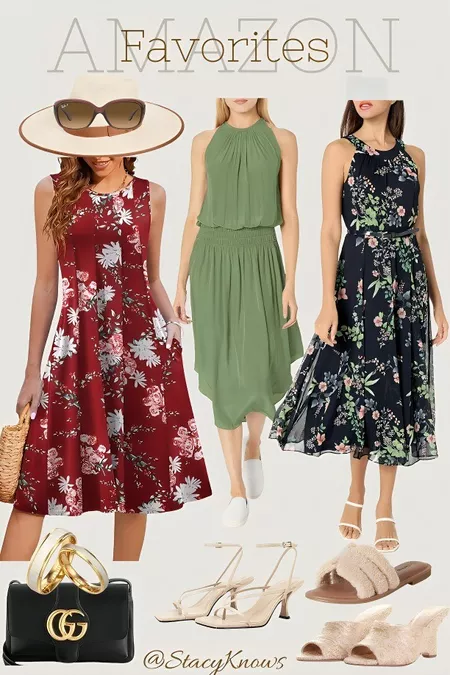 amazon finds including dresses, sunnies, shoes and a sunhat