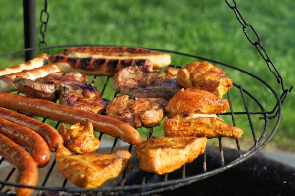 bbq grill with food