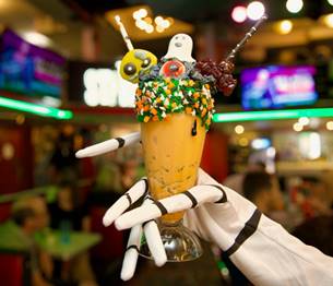 spooky milkshake at Ellen's Stardust Diner