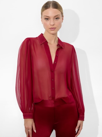 ROANNE BUTTON DOWN - GARNET - Alice And Olivia