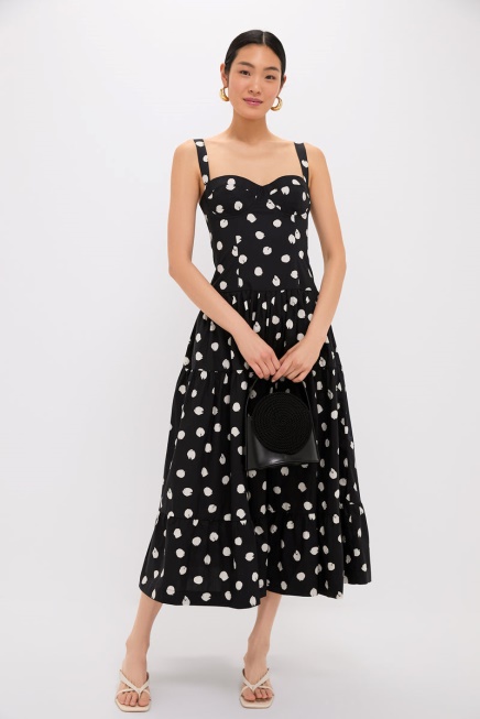 Spot Black Egret Santiago Midi Dress