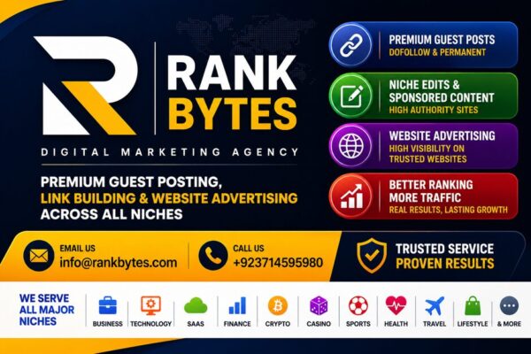 Rank Bytes premium guest posting and SEO services for authority backlinks, manual outreach, sponsored content, and website advertising.