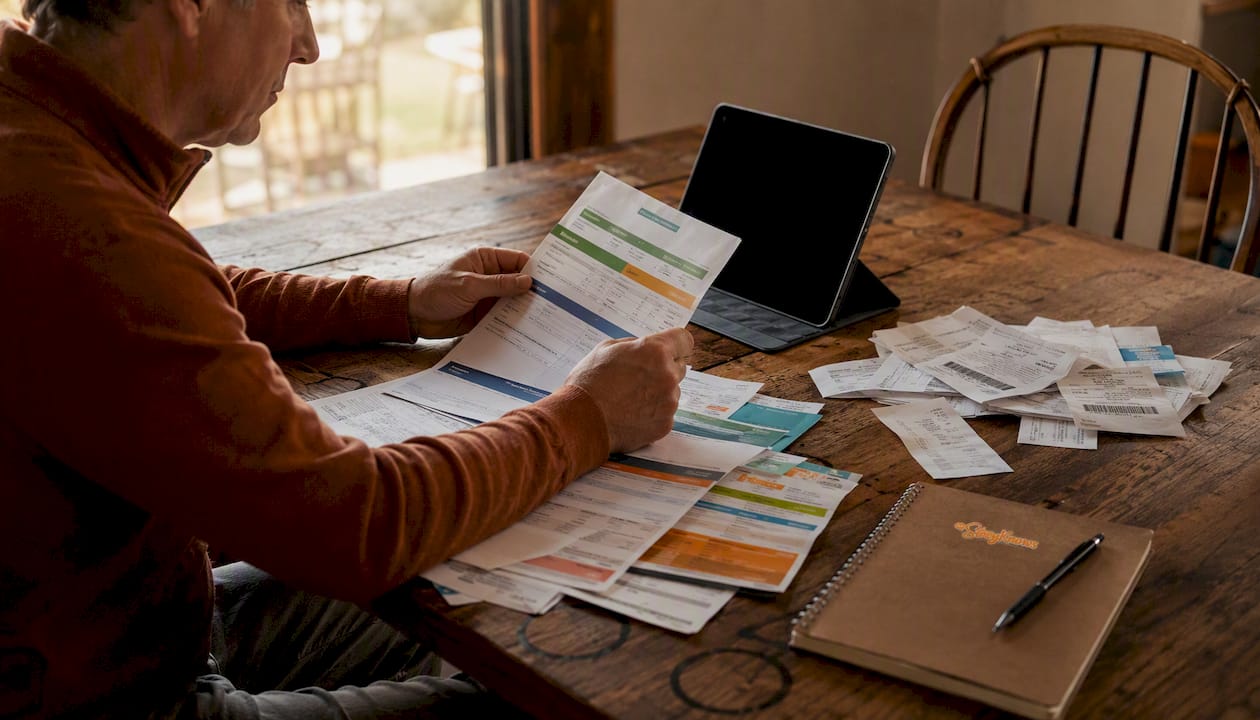 Hands managing Zepbound medication cost paperwork