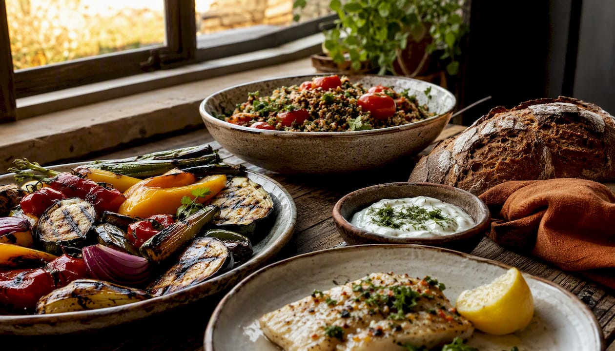 Mediterranean style healthy meal