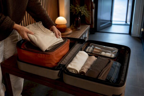 Organized carry-on bag ready for travel