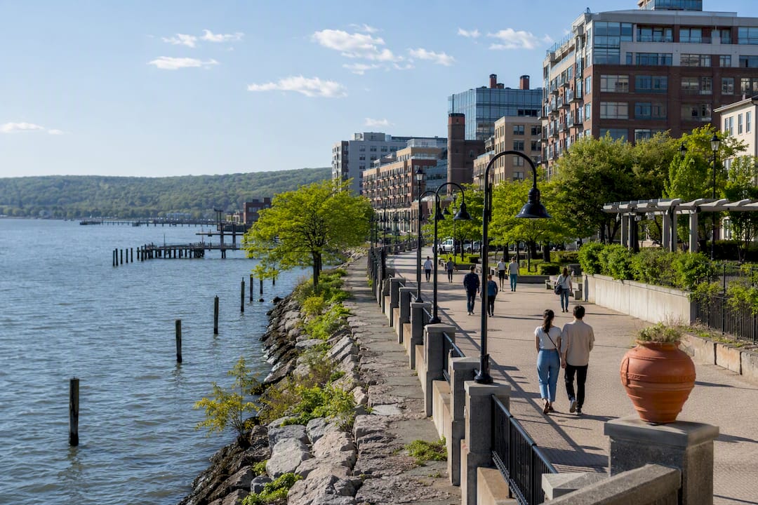 Yonkers waterfront along the Hudson River