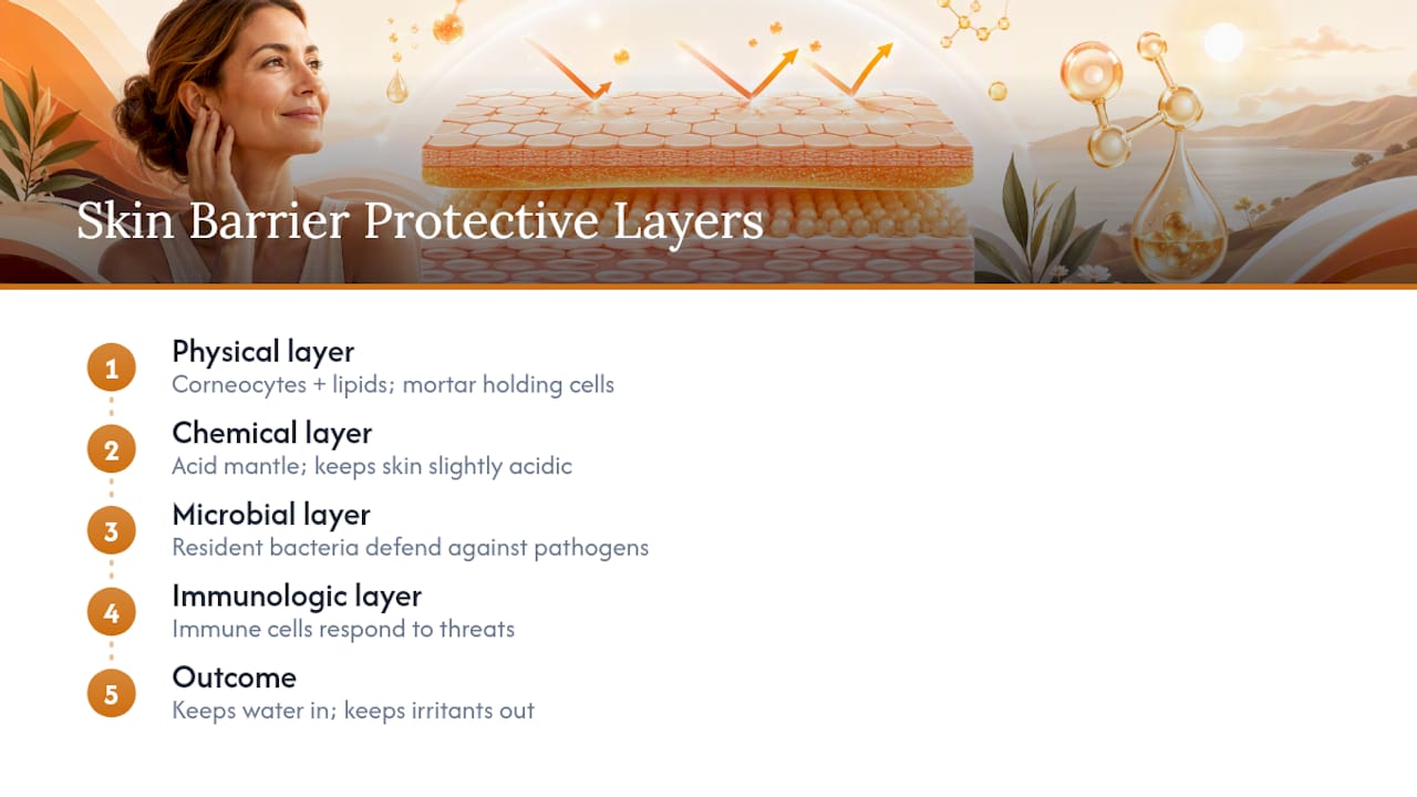 Four layers of the skin barrier