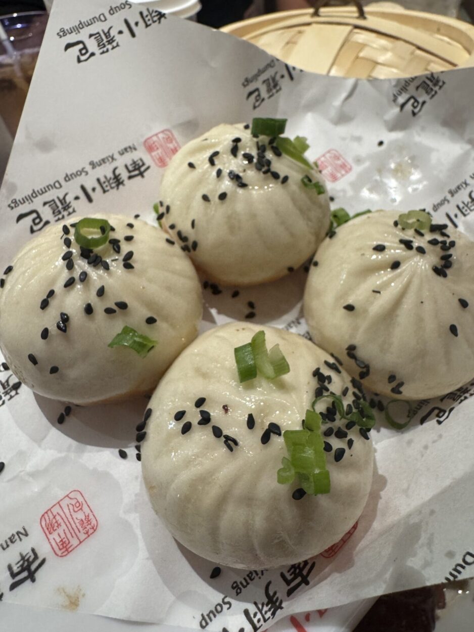 Pan-fried pork buns with sesame and scallions at Nan Xiang Soup Dumplings in White Plains