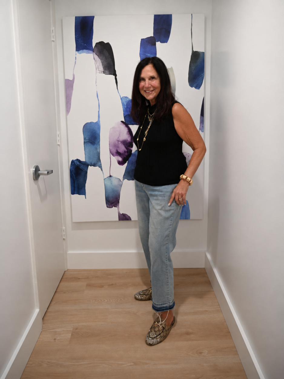 Stacy styling a sculptural bracelet for late fall