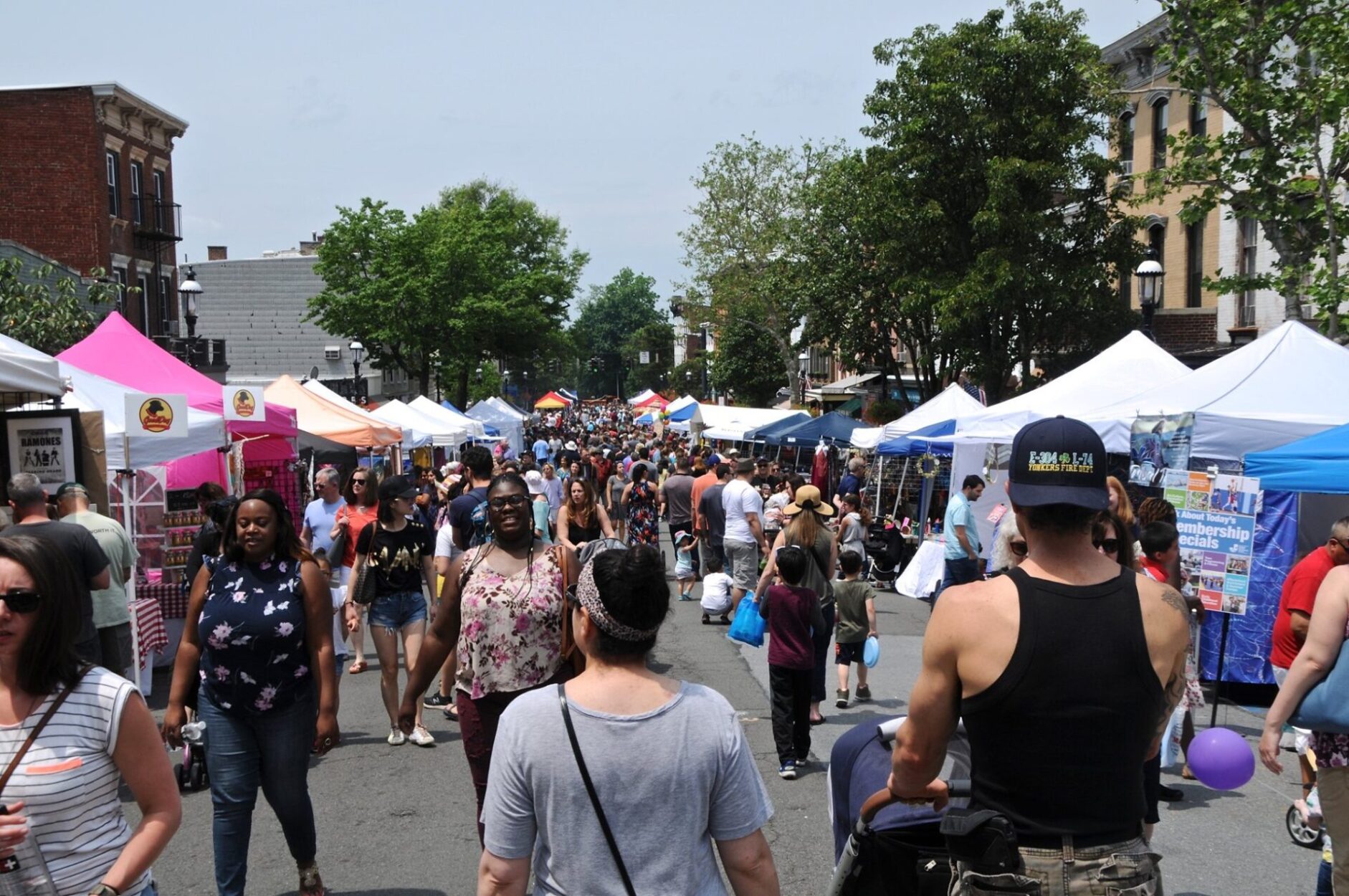 Vendors and visitors at the Sleepy Hollow Street Fair on Beekman Avenue