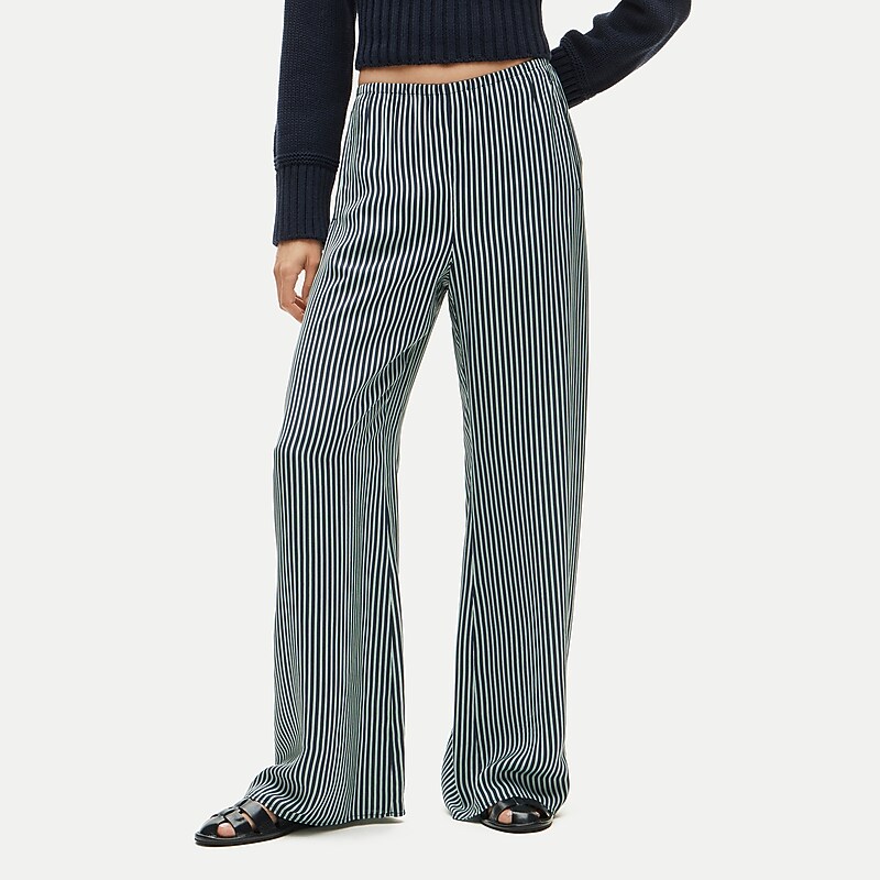 J.Crew Cosmo pant in navy green stripe