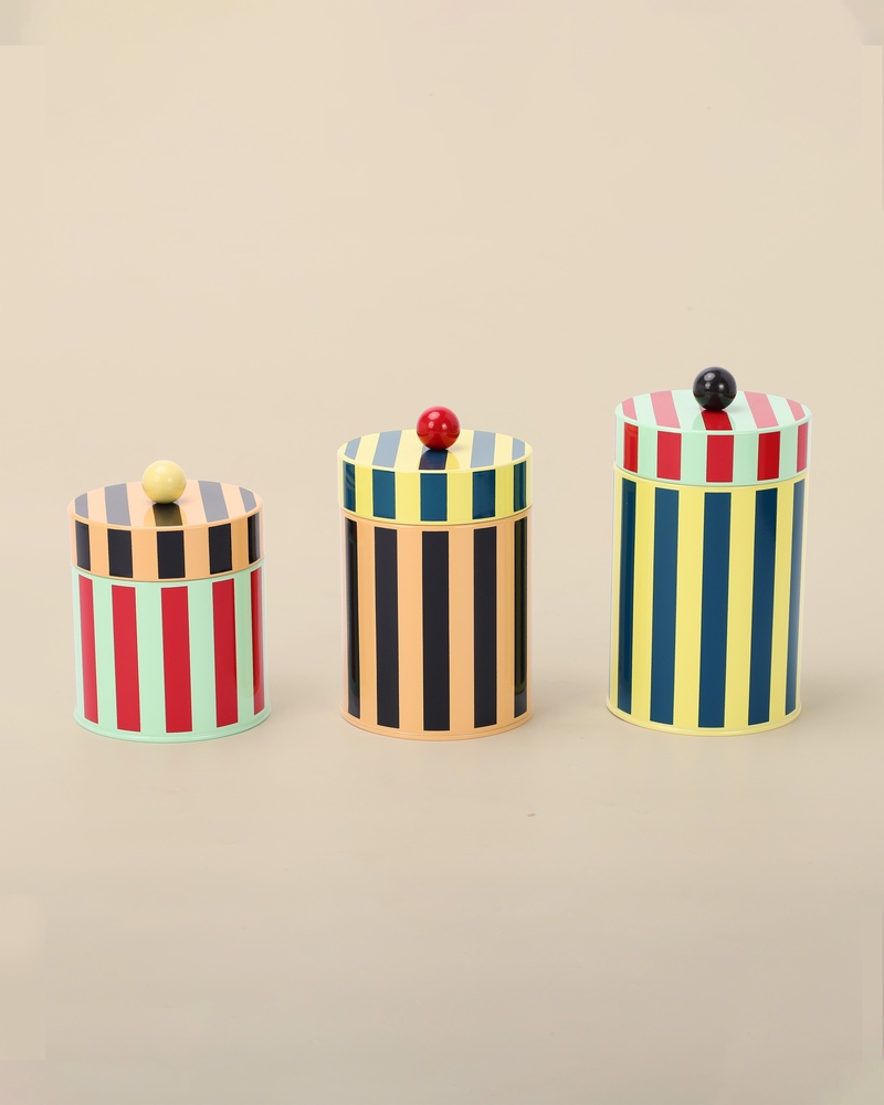 Dusen Dusen striped canisters, set of 3