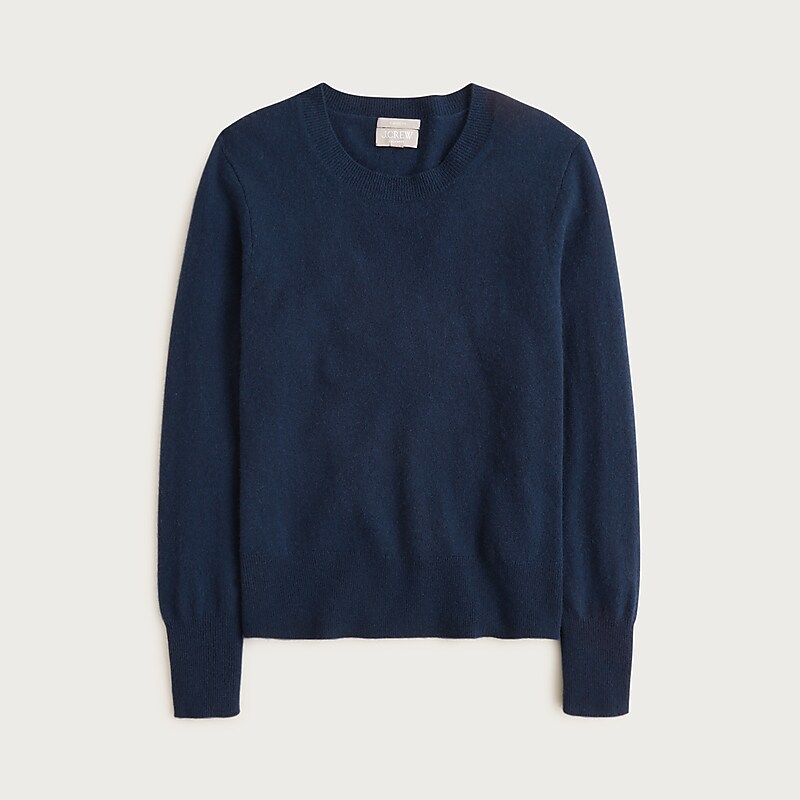 J.Crew cashmere classic-fit crewneck sweater in navy