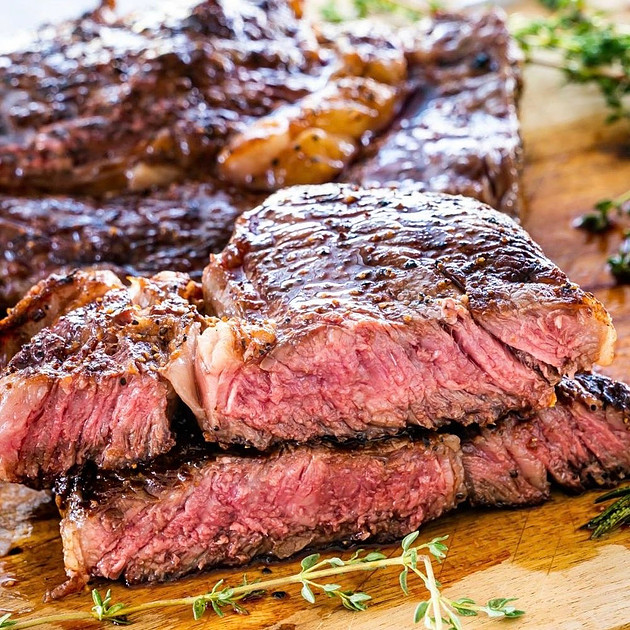 Sliced steak at Lefkes at The Modern
