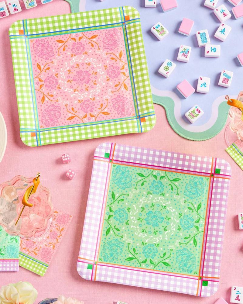 Maisonette mahjong party plates